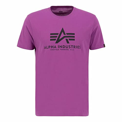 Alpha Industries Herren Camiseta Basic para Hombre Kurzarm Shirt, Dark Magenta,