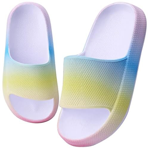 WYSFLY Scivoli a nuvola per bambini Pantofole estive per bambini e bambine Pantofole da bagno per la doccia Sandali antiscivolo da spiaggia e piscina Arcobaleno 29 EU