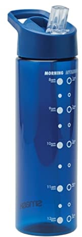 Smash Water Bottle with Water Timings 700ml Navy