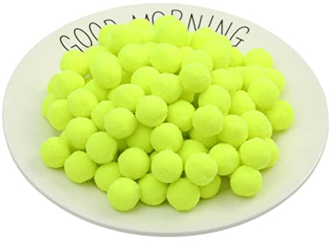 JekyTMP 1000 Pcs 1cm Stoff Pompons Weiche Deko-Kugeln Filzkugeln für Kleidung, Kostüme, Nähen und Wohn-Dekoration (8_Fluoreszierendes Gelb)