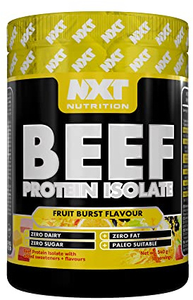 NXT Beef Protein Isolate 540g - High Protein Powder in Natural Amino Acids - Paleo, Keto Friendly - Dairy and Gluten Free | 540g (Fruit Burst)
