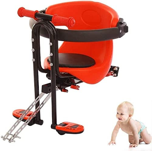 HACSYP Siege Velo Enfant Siège Enfant for vélo à Montage Avant, sécurité du vélo for Enfants avec Repose-Dos de Soutien des pédales, for VTT, véhicules récréatifs for Femmes (Color : Red)