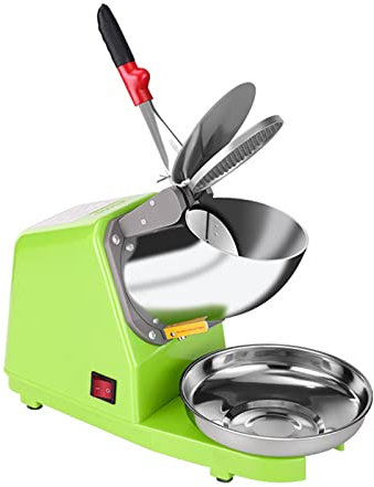 Electric Dual Blade Ice Crusher Commercial Snow Cone Granizing Machine Home ICY Drink Smoothie Maker,Green