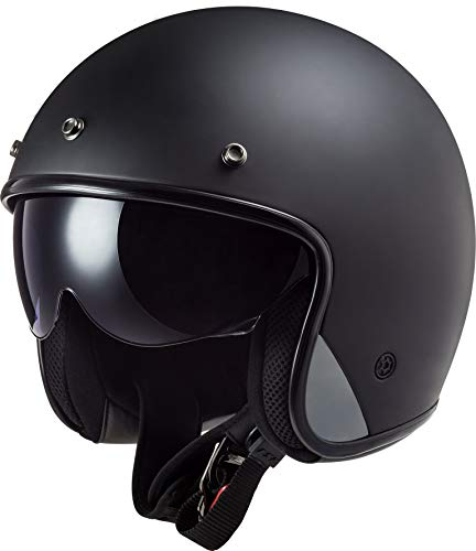 LS2, Jet Motorcycle Helmet Bob II Solid Matt Black, L