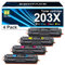 SODFACE 203X Kompatibel für HP 203A 203X Toner Set für Color Laserjet Pro MFP M281fdw M281fdn M280nw M254dw M254nw CF540X CF541X CF542X CF543X Tonerkartusche (Schwarz Cyan Gelb Magenta, 4er-Pack)