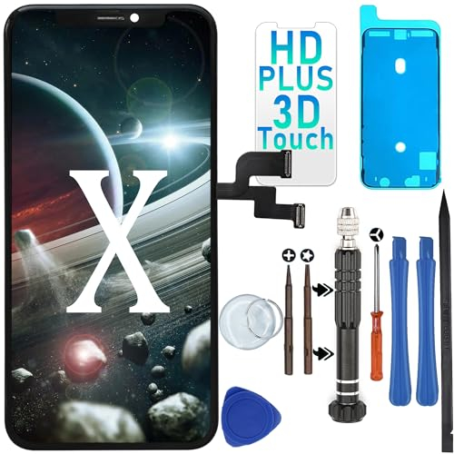 Digi4U for iPhone X LCD Screen Replacement, 5.8 inch 3D Touch HD+ Screen for iPhone X Display Digitizer Assembly Black, with Frame Adhesive&Screen Protector&Repair Tools Kit for iPhone X Screen