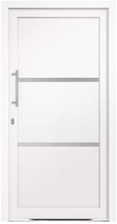 HORI® Eingangstür Kunststoff Komplettset – Moderne Hauseingangstür mit Stahlverstärkung, Wärmeschutz & 5-fach-Verriegelung I Farbe: weiß I DIN links I Modell: Line I 210 x 110 cm