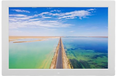 17 Zoll Digitaler Bilderrahmen, 16:10 IPS-Bildschirm, 1440 X 900 Video, Tonbild, Fernbedienung, Einstellbare Helligkeit, Vorschau, Hintergrundmusik (White)