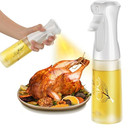 Pulverizador de aceite para cocinar, pulverizador de aceite de oliva, botella de vidrio de 200 ml, accesorios de cocina para freidora de aire, tecnología patentada, ampliamente utilizado para hacer