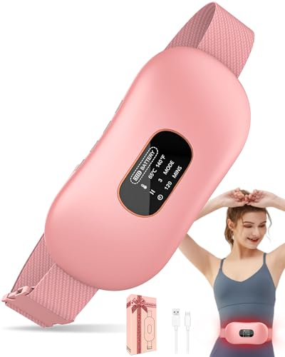 Ceinture Chauffante Regle Douloureuse,Ceinture Menstruelle Chauffante Ceinture Chauffante Lombaire avec 5 Niveaux de Chaleur,Coussin Massant Chauffant 4 Minuterie a Grand Ecran,Cadeau pour les Femmes