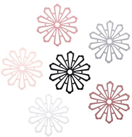 JYJLLM 6Pcs Silicone Placemats Set - Heat Resistant Table Mats for Worktops and Dining, Round Place Mats for Kitchen Decor