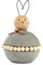MACOSA BA2247916 Osterhase Beton mit Perlengürtel 12 cm Dekohase rund Hase Skulptur Oster-Deko Osterdekoration Figur Dekohase Dekofigur Ostern Dekoration Tischdeko (7 x 7 x 12 cm)