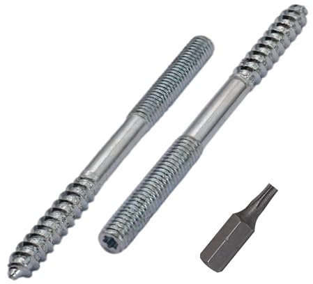 SKIR'CO (10 pièces) Boulons de suspension M6 x 80 mm, Vis à cheville à filetage double extrémité, Boulons à double tête