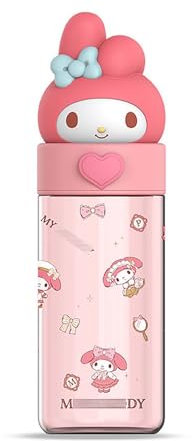 Saileg Kawaii 500ML Cute Anime Portable Drinking Bottle for Outdoor, Office, Travel, Birthday Gift Pink (A) (A｜)