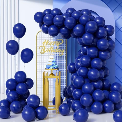 Unisun Luftballons Marineblaue, 100Stück 10Zoll Matt Navy Blau Nachtblau Ballons Girlande Männer Junge Kinder Geburtstag Hochzeit Jahrestag Verlobung Valentinstag Jubiläum Abschlussfeier Party Deko