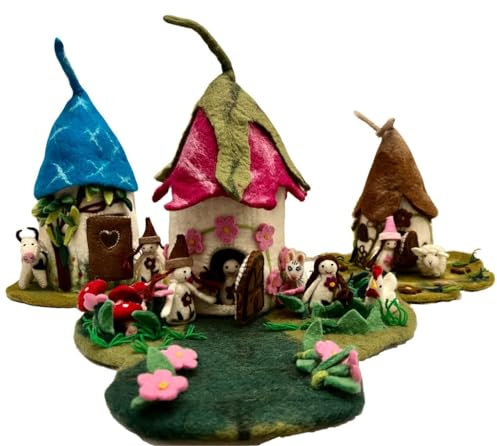House of Isla Felt Fairy & Gnome folk play doll houses (Dahlia)