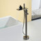 Robinet pour Baignoire Ilot Gris Cascade Mitigeur Baignoire avec Douchette Rotatif 360° Sur Pied,gris