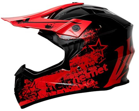 Casco da moto fuoristrada per bambini, approvato ECE R22.06, casco integrale per motocross e ATV, per mountain bike, BMX, BMX, ATV, per ragazzi e ragazze (M)