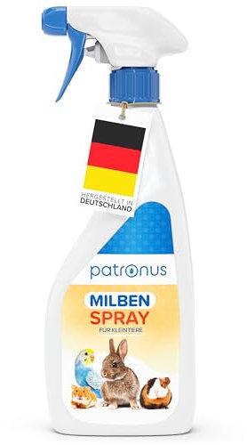 Milbenspray Meerschweinchen, Kaninchen & Kleintiere wie Hamster oder Wellensittich 500ml - Effektiver Schutz vor Milben und Parasiten, Anti Milben-Spray speziell für Kleintiere & Vögel