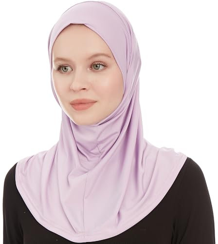 Ayisah Hijab Kopftuch Damen Muslimisch - Helles Lila Instant Kopftuch - Ready To Wear Schal - One Piece Amira Hijab Schal - Kopftücher Für Damen