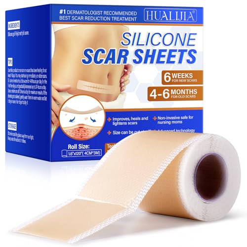 Silicone Scar Sheets, Cerotti Silicone Cicatrici(1,6 X 120), Nastro In Silicone Medico Per Cicatrici, Nastro In Silicone Riutilizzabile Per Cicatrici Chirurgiche, Taglio Cesareo E Cicatrici Cheloidi
