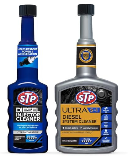 STP Diesel Combo Pack – 200ml Injector Cleaner + 400ml 5 in 1 Fuel System Cleaner – Cleans Injectors, Boosts MPG, Reduces Emissions, Restores Diesel Engine Performance