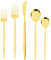Set di posate per 12 persone, 60 pezzi, in acciaio inox, elegante set di posate con coltello, forchetta, cucchiaio, posate da tavola per casa, feste, ristorante, lavabile in lavastoviglie, oro