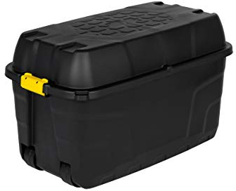 Kreher XXL Transportbox, Kissenbox mit Nutzvolumen ca. 175 Liter. Aus Kunststoff in Schwarz mit Rollen und Deckel. Abschließbar. Maße BxTxH ca. 93 x 55 x 53 cm. (2)