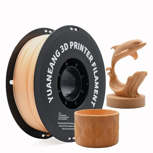 YUANEANG PLA 3D Printer Filament, Dimensional Accuracy +/- 0.02 mm, 1 kg Spool(2.2lbs), 1.75 mm, Skin