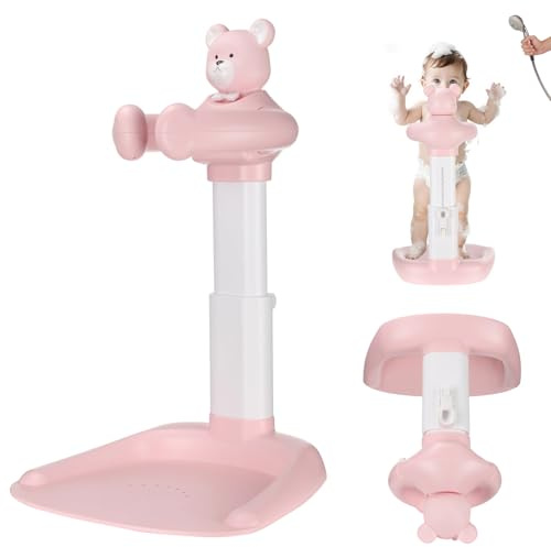 Baby Badewannenständer Duschständer Höhenverstellbar,Baby Dusche Ständer mit AntiRutsch-Basis,Stehhilfe,zum Baden, Windelwechseln und Waschen des Popos