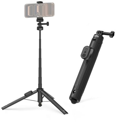 SMALLRIG 59 Selfie-Stick-Stativ mit Fernbedienung, Ausziehbares Stativ für DJI Osmo Action 5 Pro/Pocket 3, für Insta360 X5/X4, für GoPro Hero 13/12/11, für iPhone 17/16, für Android - 5464