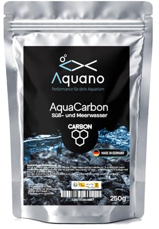 AQUANO - AquaCarbon Premium Aktivkohle 250gr für Süß- und Meerwasseraquarien - Perfekt für das Aquarium