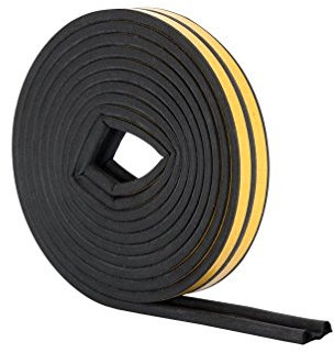 Stormguard EPDM P Profile Draught Excluder - Self Adhesive Rubber Weather Strip - 10m, Black