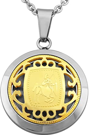 Hanessa Personalisierte Kette mit Gravur Edelstahl 50 cm mit Anhänger Sternzeichen Schütze in gold - Personalisierte Halskette für Männer und Frauen - Personalisierter Schmuck Damen Herren