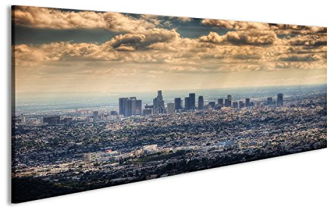 islandburner Bild Bilder auf Leinwand Los Angeles von Hollywood Hill im Jahr 2015 aufgenommen Wandbild, Poster, Leinwandbild MHD