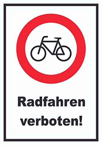 HB-Druck Radfahren verboten Schild A6 Rückseite selbstklebend