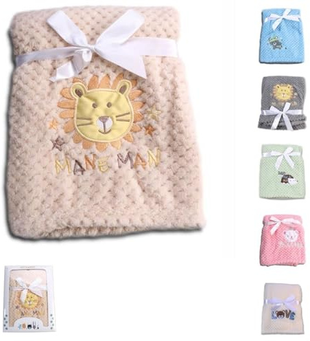 Cangaroo Babydecke Freya, Größe 80 x 110 cm kuschelige Babydecke aus Fleece beige