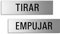 Señales Tirar Empujar Aluminio Cepillado óptica Acero Inoxidable 150x40 mm