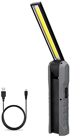 Lampada da lavoro ricaricabile Torcia LED COB, LUXNOVAQ Luci di lavoro USB pieghevole Lampade di ispezione portatili con base magnetica e gancio girevole e 4 modalità per Auto Meccanico Officina