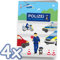 HDmirrorR Neu: 4 Mal- und Rätselhefte * Polizei * mit 12 Seiten in DIN A6 | perfekt als Mitgebsel oder Geschenk | Malbuch Malen Malblock Kinder