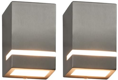 vidaXL Wall Light | Set of 2 | Silver | Stainless Steel | Medium | Wall