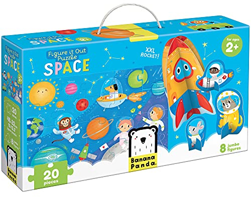Banana Panda - Figure It Out SPACE Puzzle - 20-teiliges Puzzlespiel mit 8 Spielfiguren für Kinder ab 2 Jahren und älter