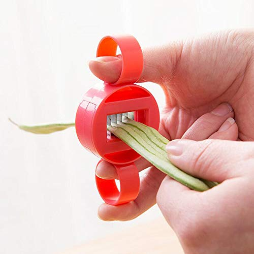 Nigoz - Cortador de alambre multifunción para frijoles creativos, pelador de judías verdes, cortador de lentejas, utensilios de cocina, suministros de cocina, 1 unidad, color rojo, exquisita artesanía