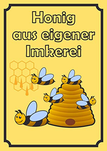 HB-Druck Verkaufsschild Schild Honig Hochkant A6 (105x148mm)