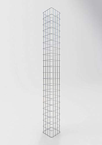 Gabionensäule eckig feuerverzinkt, 22 cm x 22 cm, 200 cm Höhe, MW 5 cm x 10 cm