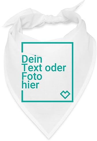 Spreadshirt Personalisierbares Bandana Selbst Gestalten Mit Foto Oder Text Wunschmotiv Bandana, One size, Weiß