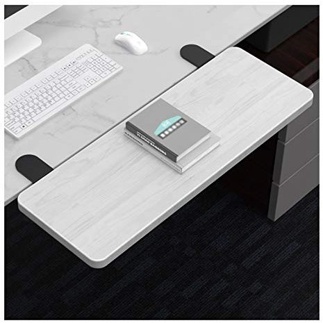 Handgelenkauflagen HUA Ergonomische Handballenauflage Für Desktop-Extender, Schreibtischverlängerungsplatte Aus Holz Für Tastatur Und Maus, Mit Klappbarer Metallhalterung, Last 30 Kg, 64 X 24 Cm, Weiß