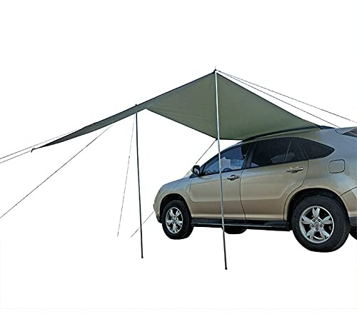 Blueshyhall Toldo para carpas de techo, toldo para coche, SUV, camping, exterior, verde, 300 x 200 cm