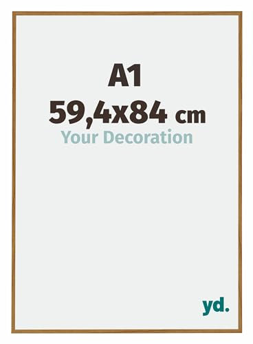 Your Decoration - Cadre photo A1 59.4x84 cm - Hêtre Clair - Cadre Photo en Plastique Avec Verre acrylique - Anti-Reflet - Cadre A1 59.4x84 - Evry