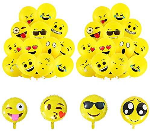 rosepartyh Geburtstag Partei Dekoration Lächeln Gesicht Luftballons Smiley Aluminiumfolienballons Emoji Geburtstagsballons für Kinder Smiley Gesicht Geburtstag Deko